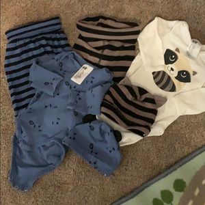 H&M baby boy 1-2mths & 2-4mths jogger sets w hats